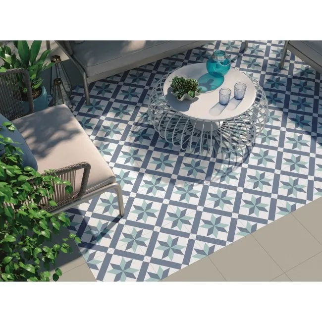 Hanoi Star Blue Floor Tiles