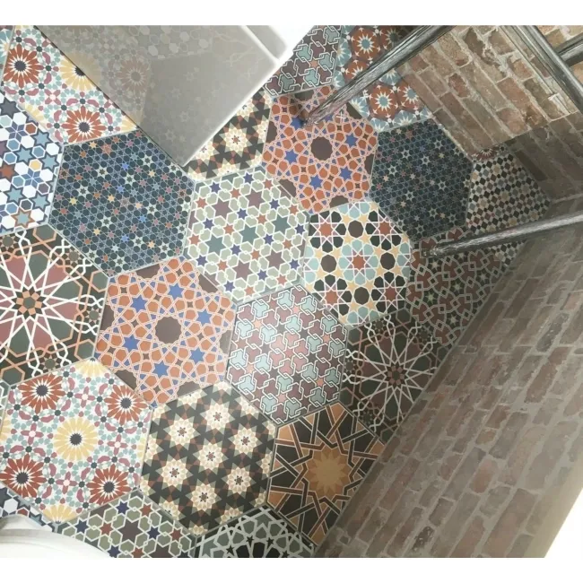 Andalucia Hexagon Patterned Porcelain Wall And Floor Tiles