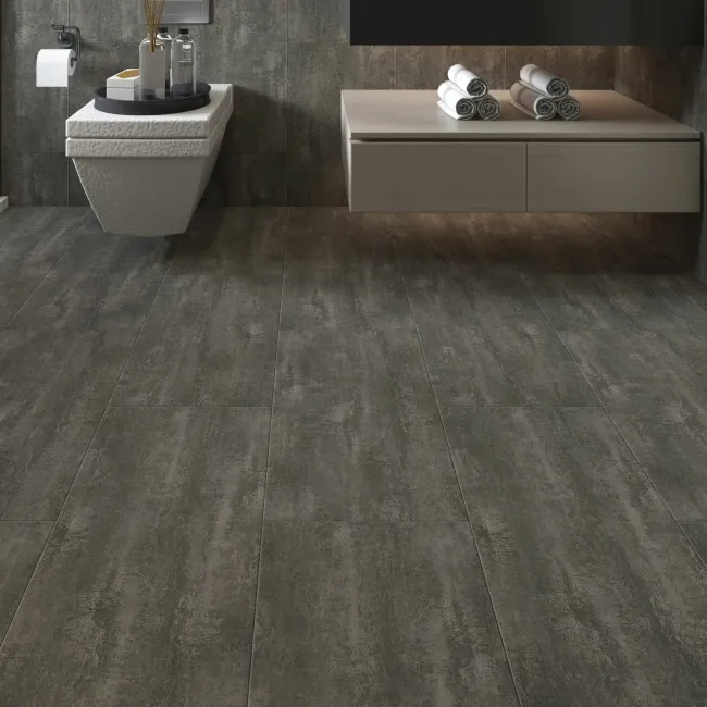 Antalya Anthracite Stone Tile Luxury Click Vinyl Flooring 6mm