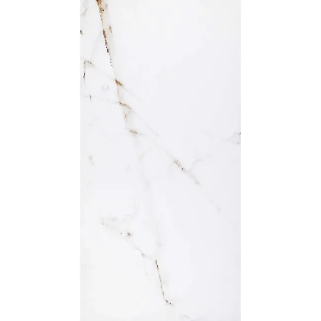 Barnaby White Marble Effect Gloss Vitrified Ceramic Wall and Floor Tile