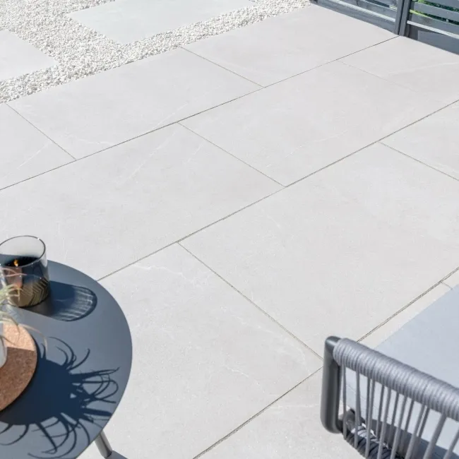 Bellevue Ivory Stone Effect Large Outdoor Porcelain Slab Tile