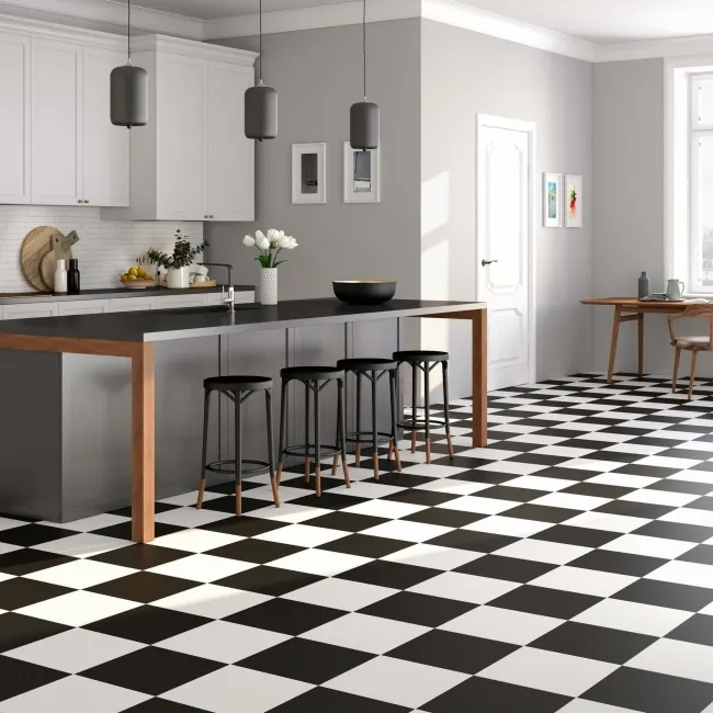 Chess Black Matt Ceramic Floor Tile