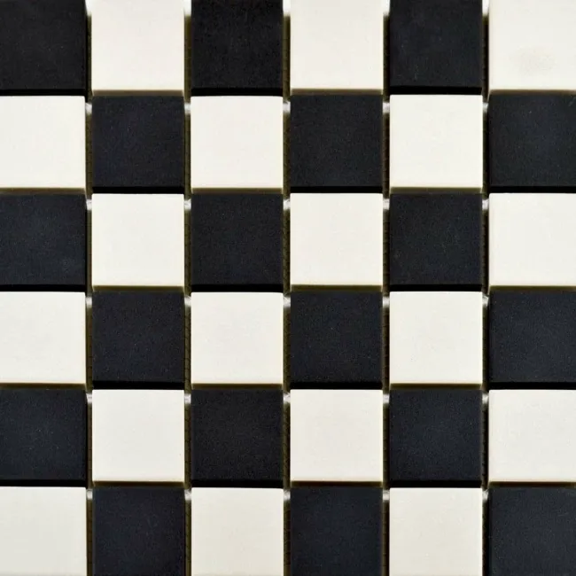Victoria White & Black Chequer Mosaic