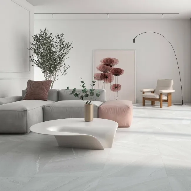 Allegro Grey Stone Effect Matt Porcelain Floor Tile