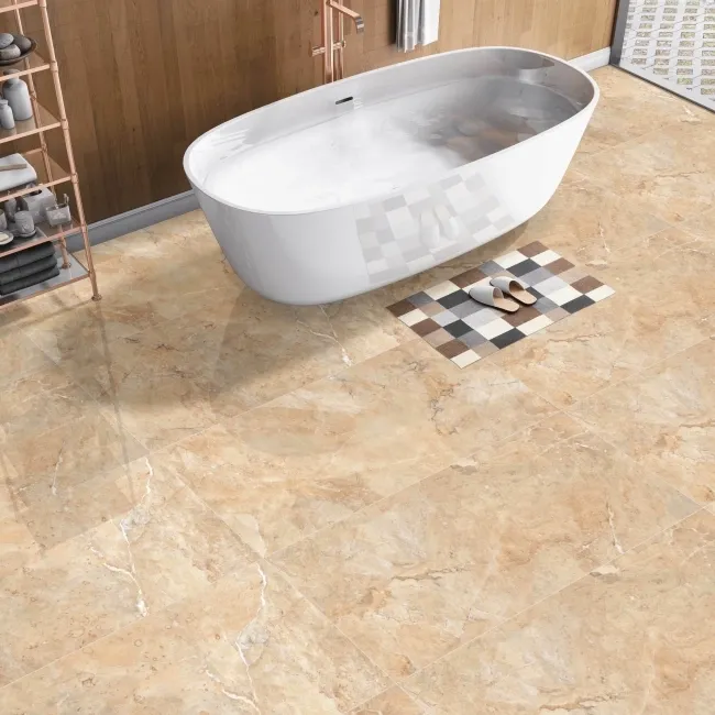 Immense Peach Stone Effect Polished Porcelain Wall and Floor Tile