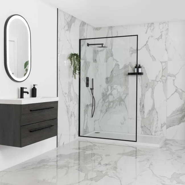 Invictus Grey Marble Effect Polished Porcelain Large Wall and Floor Tile