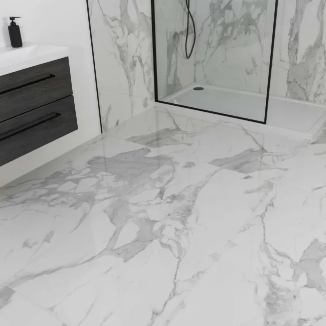 Invictus Grey Marble Effect Polished Porcelain Large Wall and Floor Tile