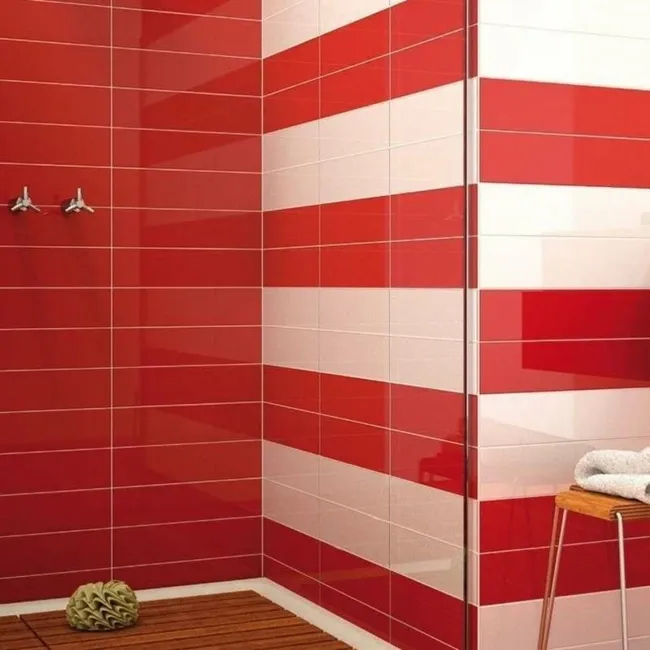 Linear Red Gloss Wall Tiles