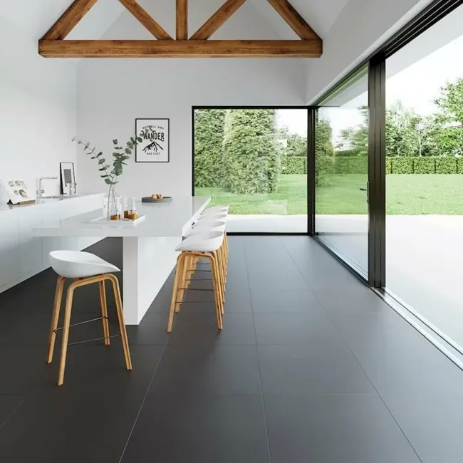 Lounge Black Matt Porcelain Floor Tile
