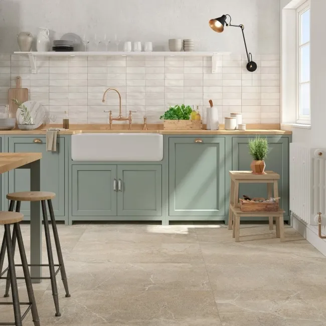 Lucca Beige Anti Slip Matt Stone Effect Porcelain Wall and Floor Tile