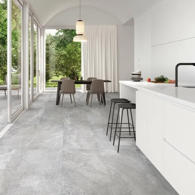 Lucca Grey Anti Slip Matt Stone Effect Porcelain Wall and Floor Tile