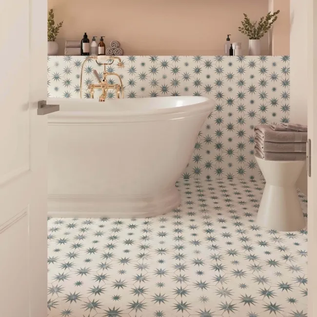 Lylia Blue Decor Hexagon Matt Wall and Floor Tile