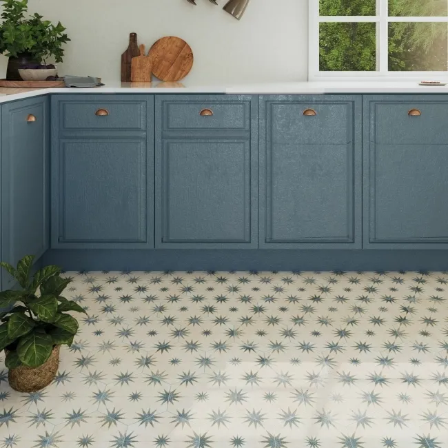 Lylia Blue Decor Hexagon Matt Wall and Floor Tile