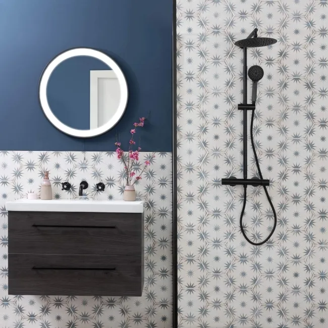 Lylia Blue Decor Hexagon Matt Wall and Floor Tile