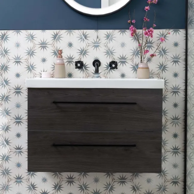 Lylia Blue Decor Hexagon Matt Wall and Floor Tile
