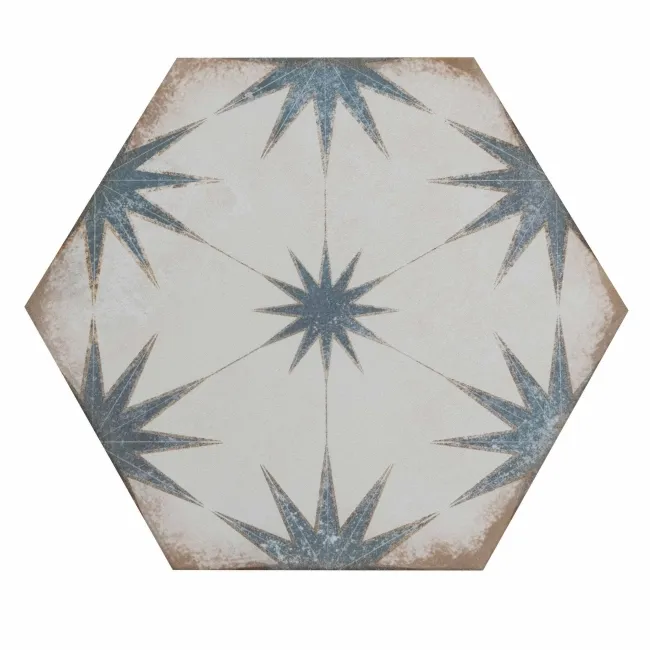 Lylia Blue Decor Hexagon Matt Wall and Floor Tile