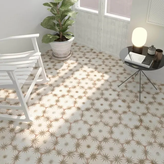 Lylia Taupe Decor Hexagon Matt Wall and Floor Tile