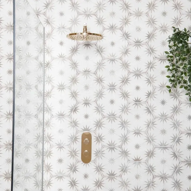 Lylia Taupe Decor Hexagon Matt Wall and Floor Tile