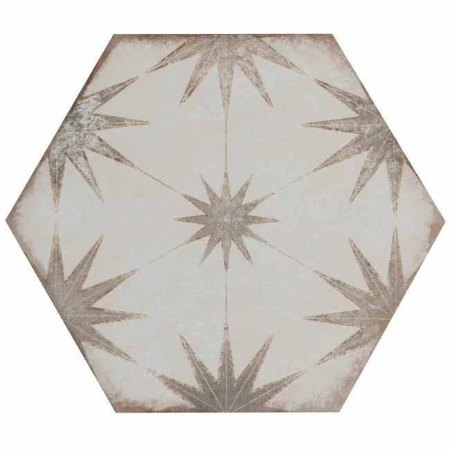 Lylia Taupe Decor Hexagon Matt Wall and Floor Tile
