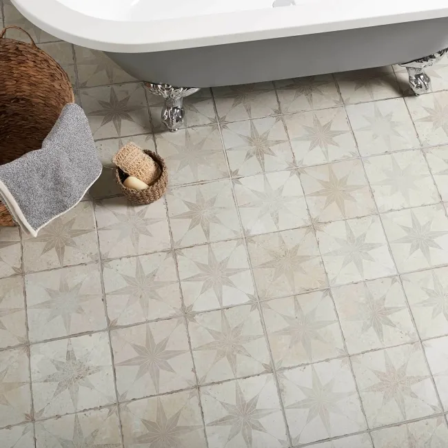Metropolis Star Silver Wall and Floor Tiles