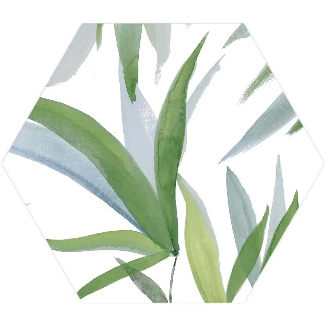 Oasis Floral Patterned Hexagon Matt Porcelain Wall and Floor Tile
