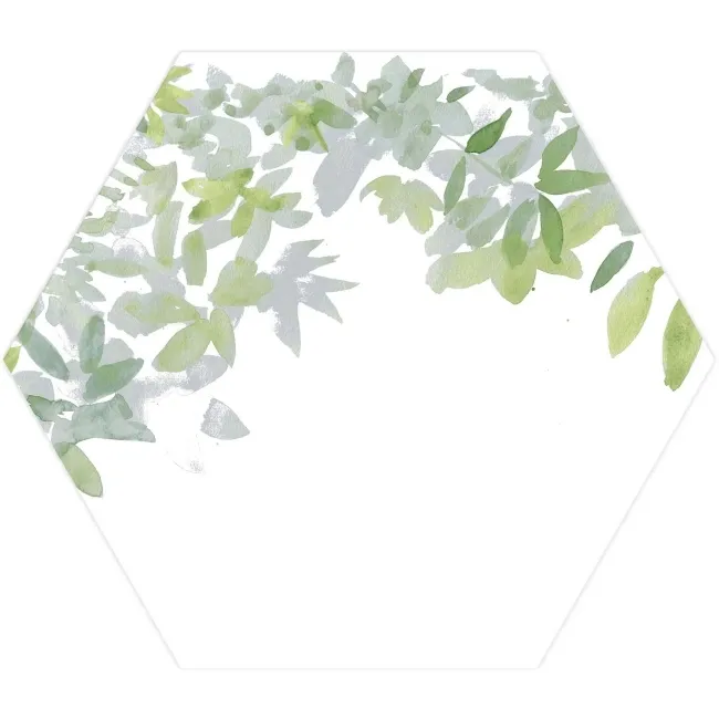 Oasis Floral Patterned Hexagon Matt Porcelain Wall and Floor Tile