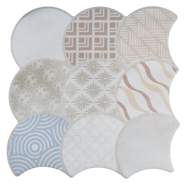 Scale Boho White Wall and Floor Tiles