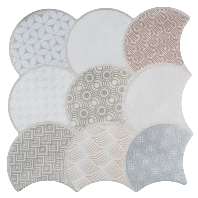 Scale Boho White Wall and Floor Tiles