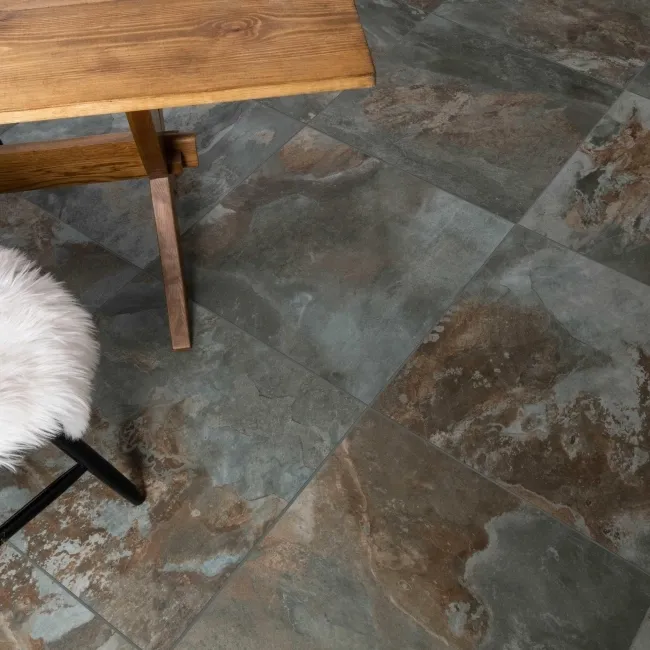 Slate Way Green Matt Porcelain Floor Tile
