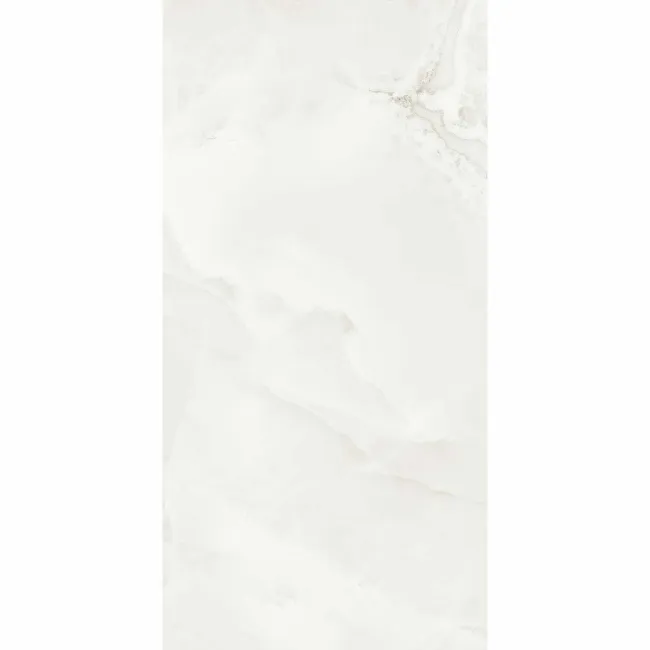 The Room White Onyx Marble Effect Polished Porcelain Wall and Floor Tile