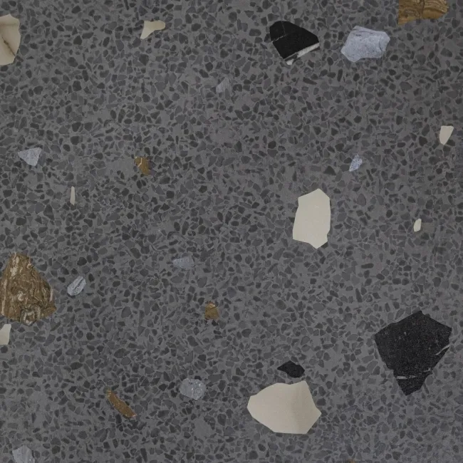 Trend Black Terrazzo Multicolour Wall and Floor Tile