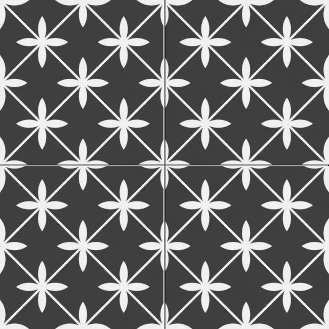Wicker Black Pattern Matt Porcelain Wall and Floor Tile