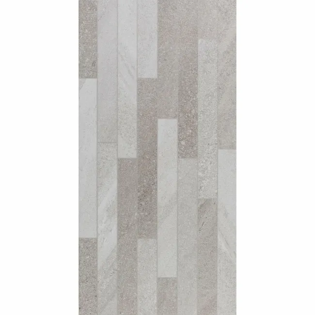 Allegro Mixed Decor Grey Stone Effect Matt Porcelain Wall Tile