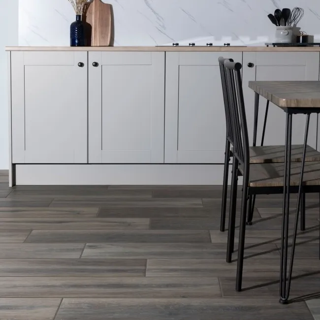 Banzai Dark Oak Wood Effect Matt Porcelain Floor Tile