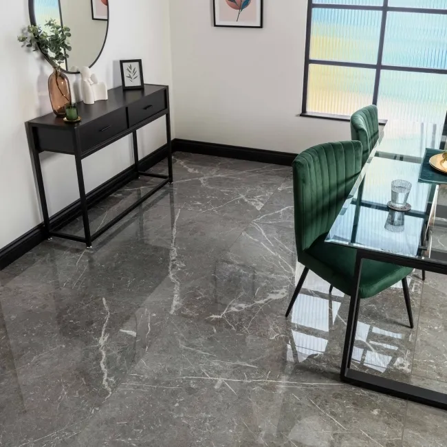 Blu Del Belgio Clay Large Polished Marble Effect Porcelain Tile