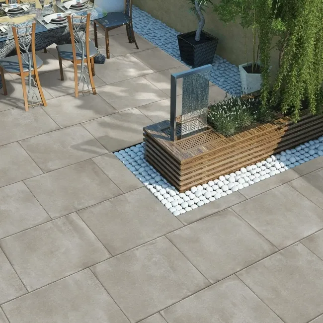 Kingsbury Grey Rustic Edge Stone Effect Porcelain Outdoor Slab