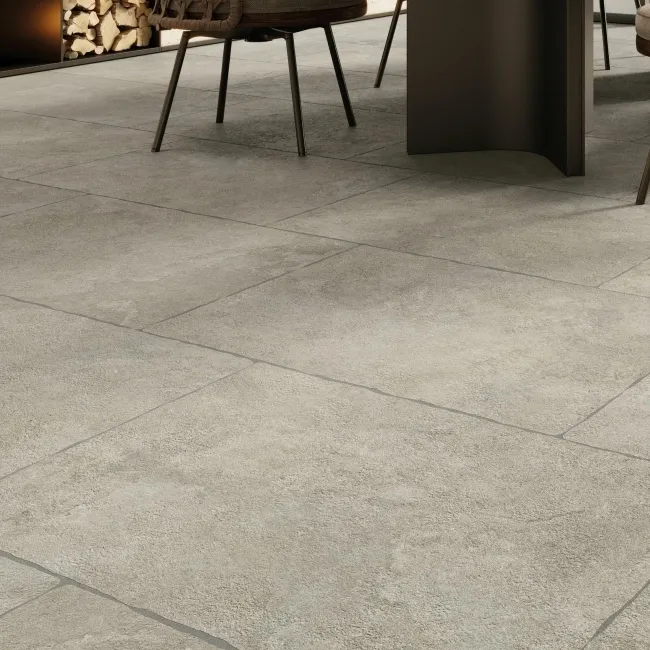 Mineral Dark Grey Rustic Edge Stone Effect Porcelain Tile 