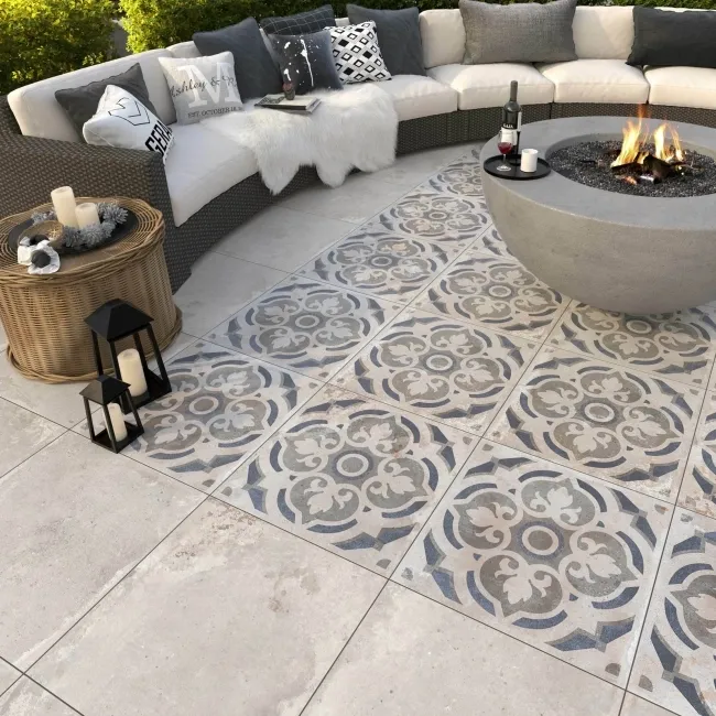 Mischen Light Grey Concrete Effect Matt Porcelain Outdoor Slab Tile