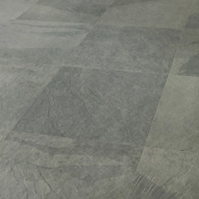 Mustang Light Grey Slate Effect Matt Porcelain Floor Tile