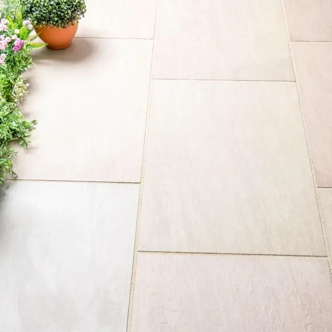 Raj Green Sandstone Effect Matt Large Porcelain Outdoor Slab 