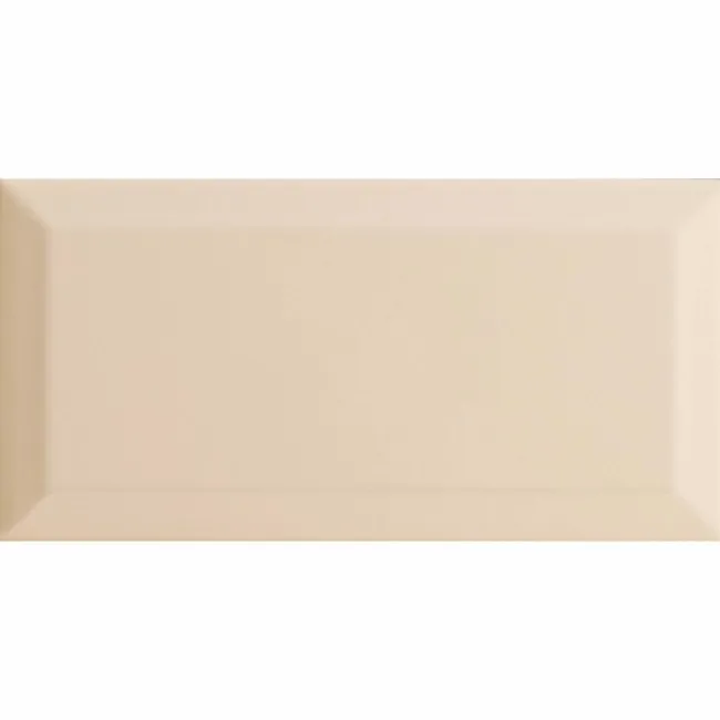 Subway Bevelled Cream Gloss Ceramic Wall Tiles