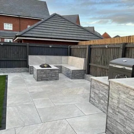 Onea Grey Stone Effect Large Outdoor Porcelain Slab Tile