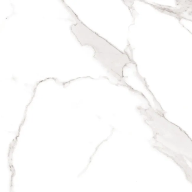 Carrara White Gloss Marble Effect Ceramic Floor Tile 