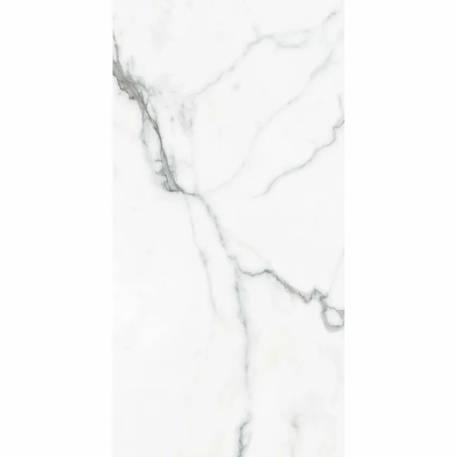 Carrera White Marble Effect Polished Porcelain Wall and Floor Tile