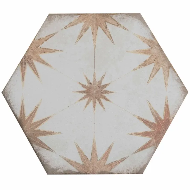 Lylia Terracotta Decor Hexagon Matt Wall and Floor Tile