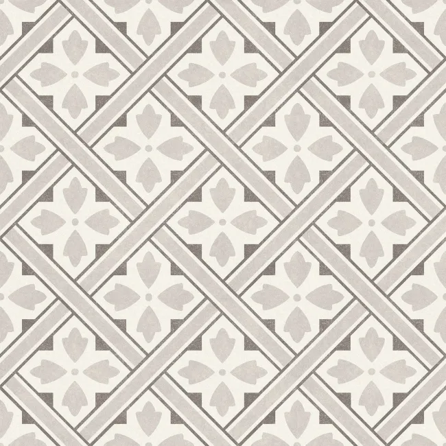 Mrs Jones Grey Patterned Matt Ceramic Floor Tile