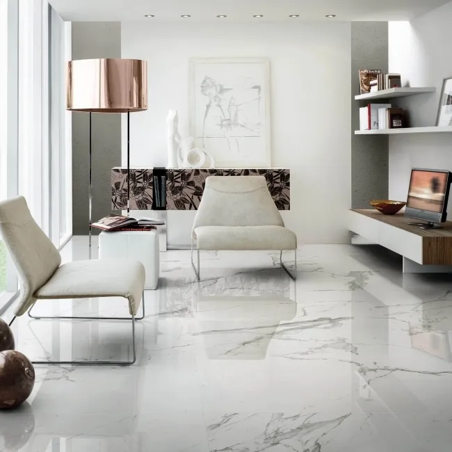 Statuario Lux Italian Polished Porcelain Wall and Floor Tile