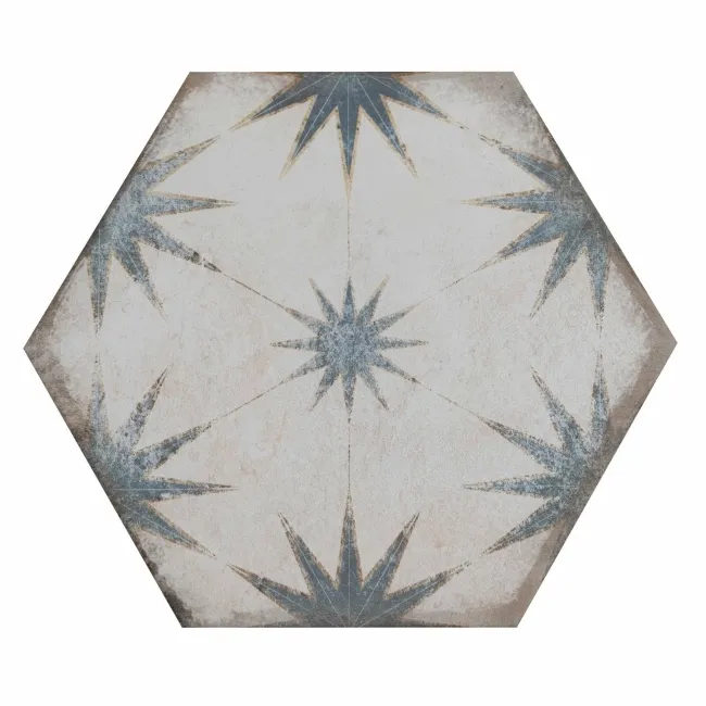 Lylia Blue Decor Hexagon Matt Wall and Floor Tile