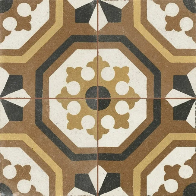 Osborne Marron Victorian Patterned  Matt Ceramic Floor Tile