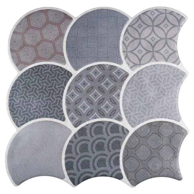 Scale Boho Grey Wall and Floor Tiles